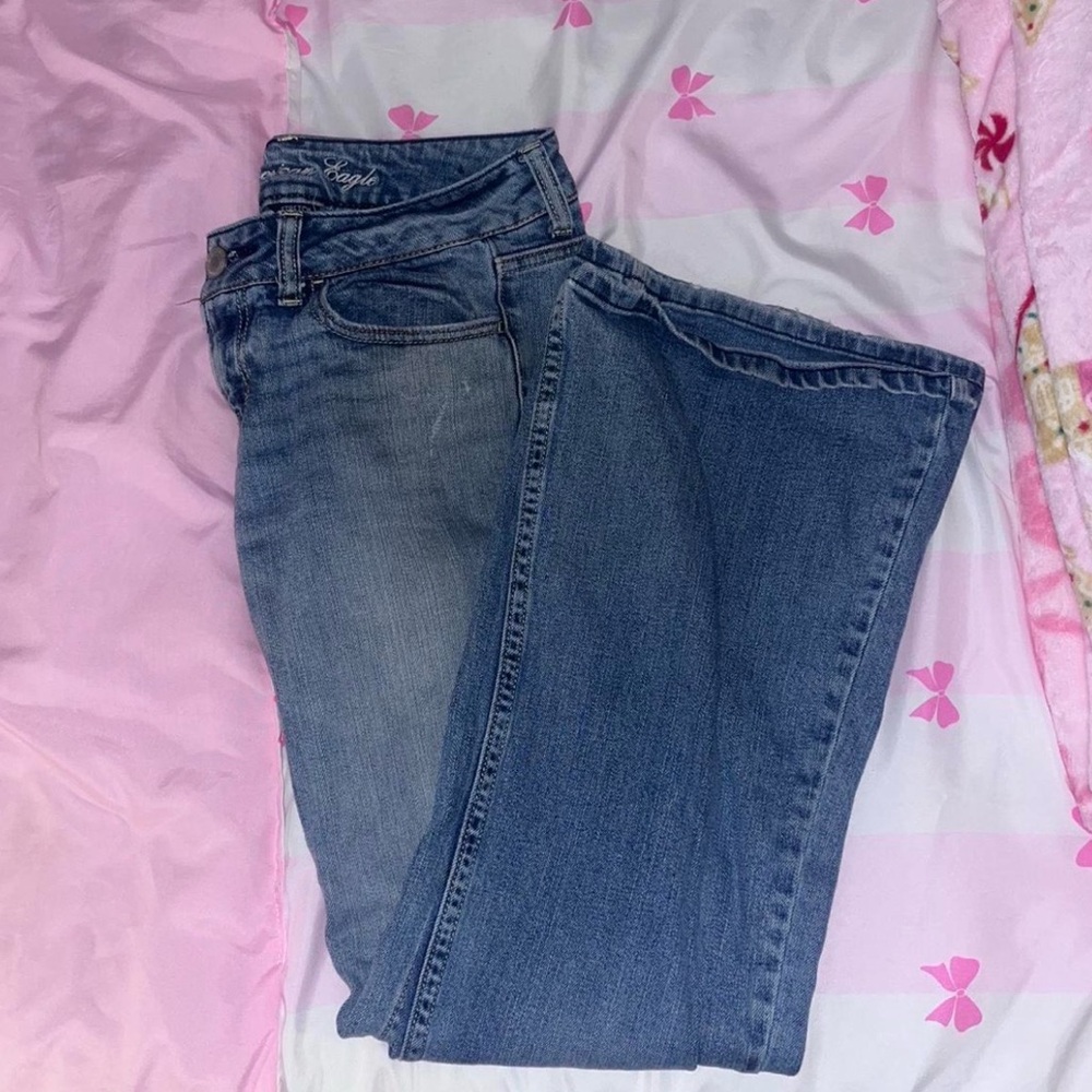 REAL VINTAGE 2008 American Eagle Outfitters Flare & Wide Leg Blue Jeans